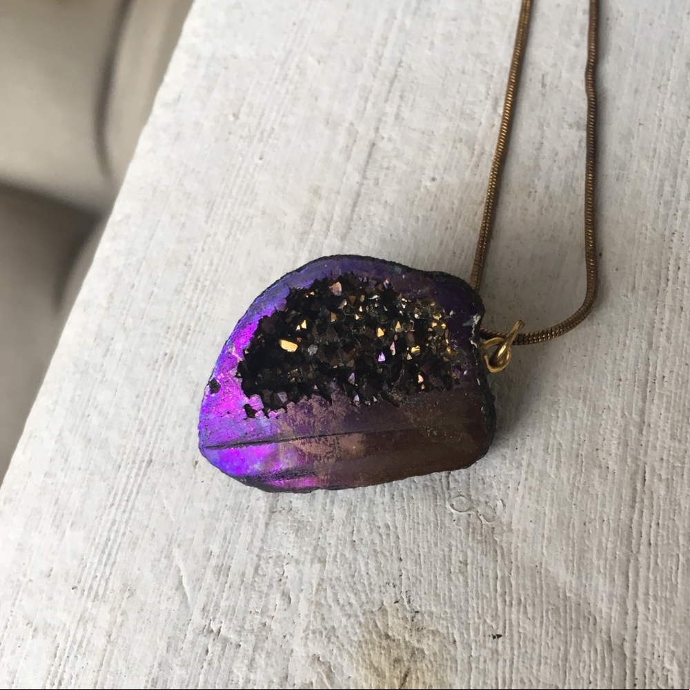 Amethyst druzy handmade necklace!!!!